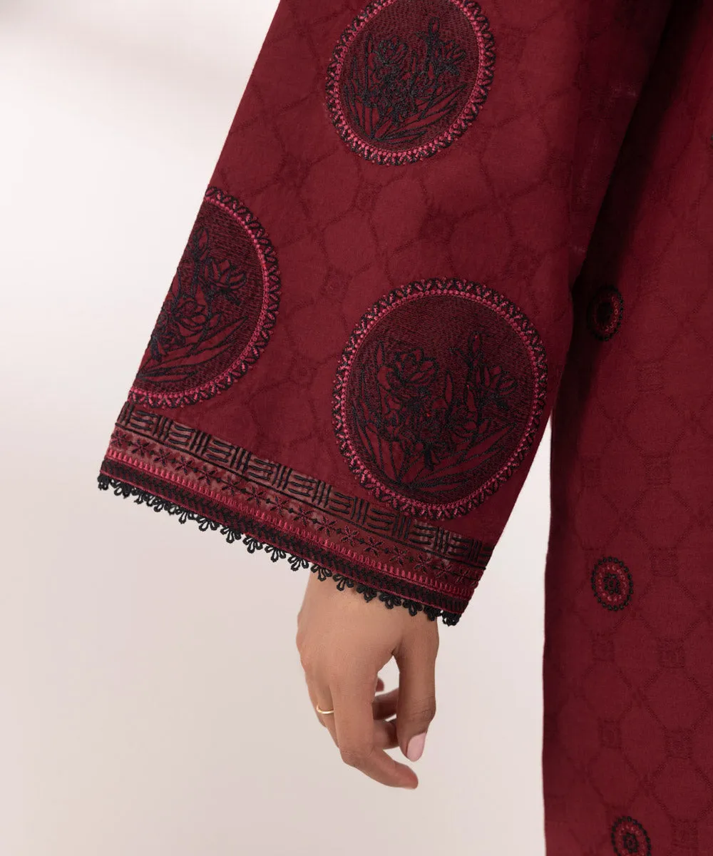 3 Piece -  Embroidered Jacquard Suit