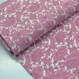 60CM REMNANT DRESSMAKING FLORAL COTTON LAWN FABRIC - Pink - JOYCE