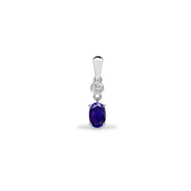 9ct White Diamonds - 4pts Tanzanite -37pts Drop Pendant