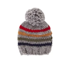 Acorn Rainbow Stripe Beanie - Grey