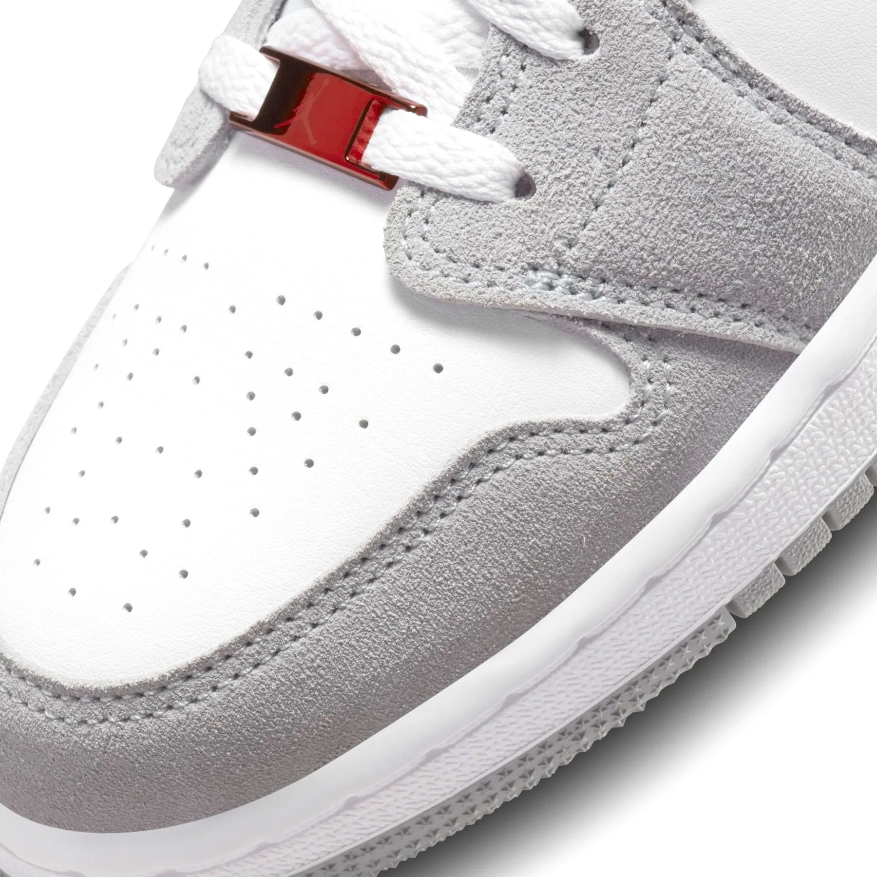 Air Jordan 1 Low SE GS Sneakers – Light Smoke Grey & Gym Red Edition