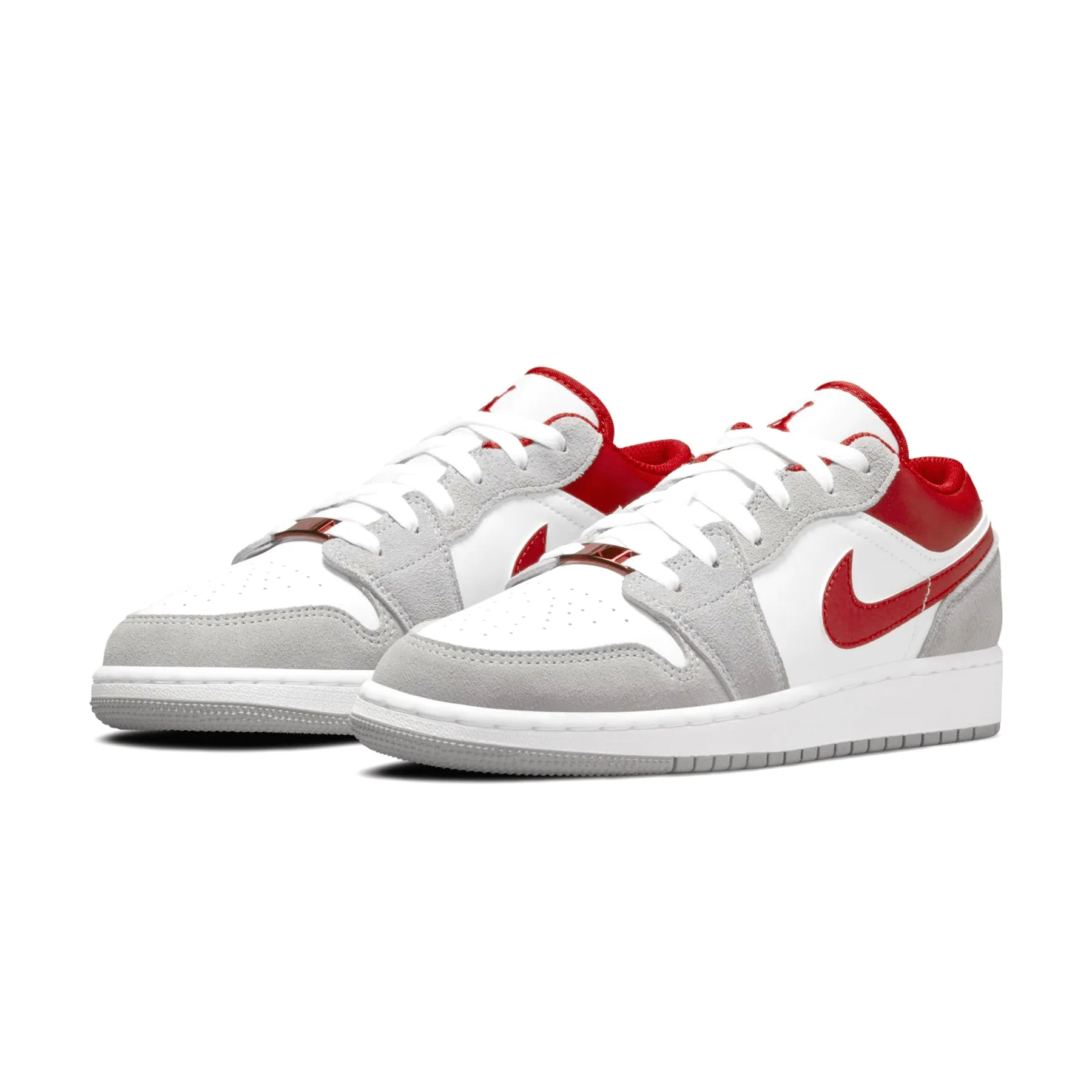 Air Jordan 1 Low SE GS Sneakers – Light Smoke Grey & Gym Red Edition