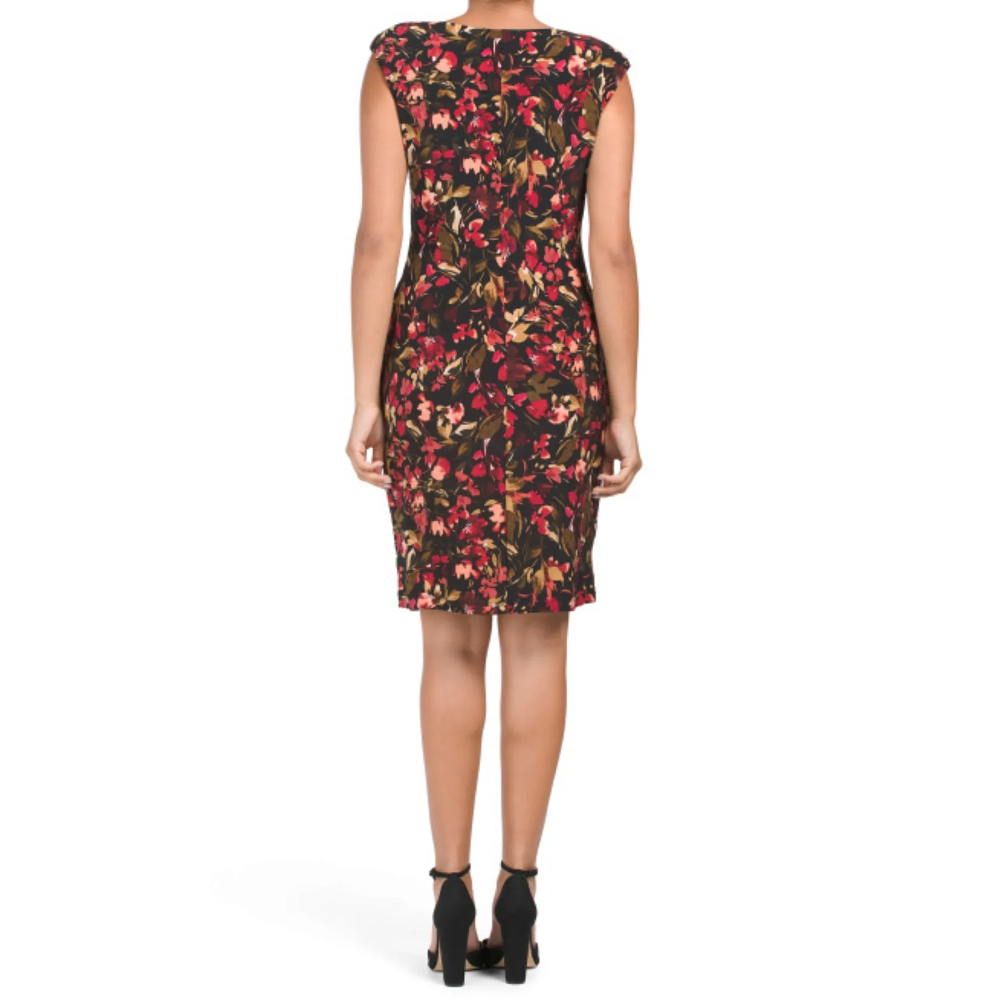 Anne Klein Women's Valerie Floral Print Cowl Neck Mini Dress