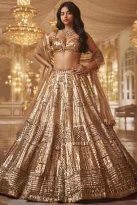 Antique Gold Lehenga Set