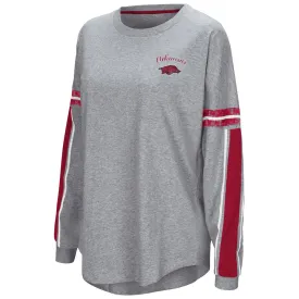 Arkansas Razorbacks Colosseum WOMEN'S Gray "Mast" Oversized LS T-Shirt