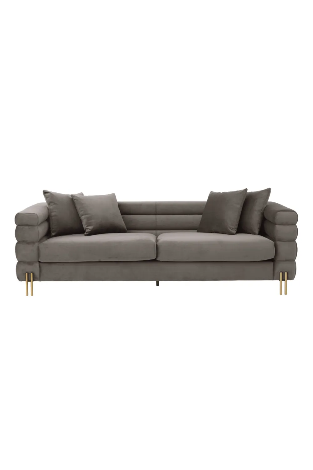 Art Deco Gray Velvet Sofa | Eichholtz York