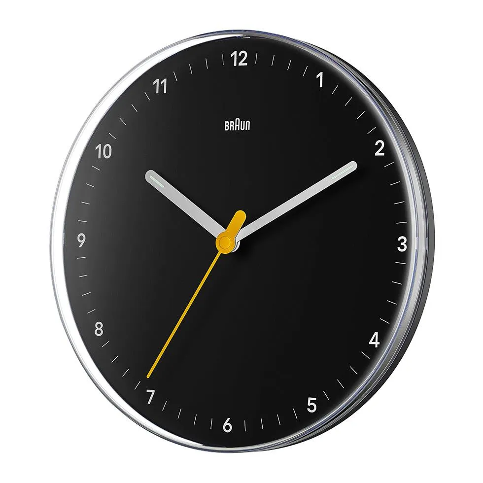 BC26 Braun analogue wall clock - black