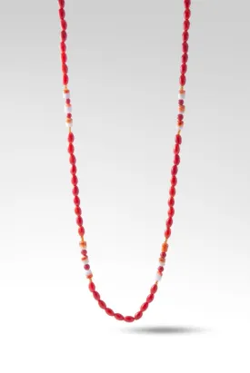 Beaded Dyed Red Coral Necklace™ in Watermark