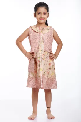 Blooming Comfort: Girls' Cotton Garden Party Frock