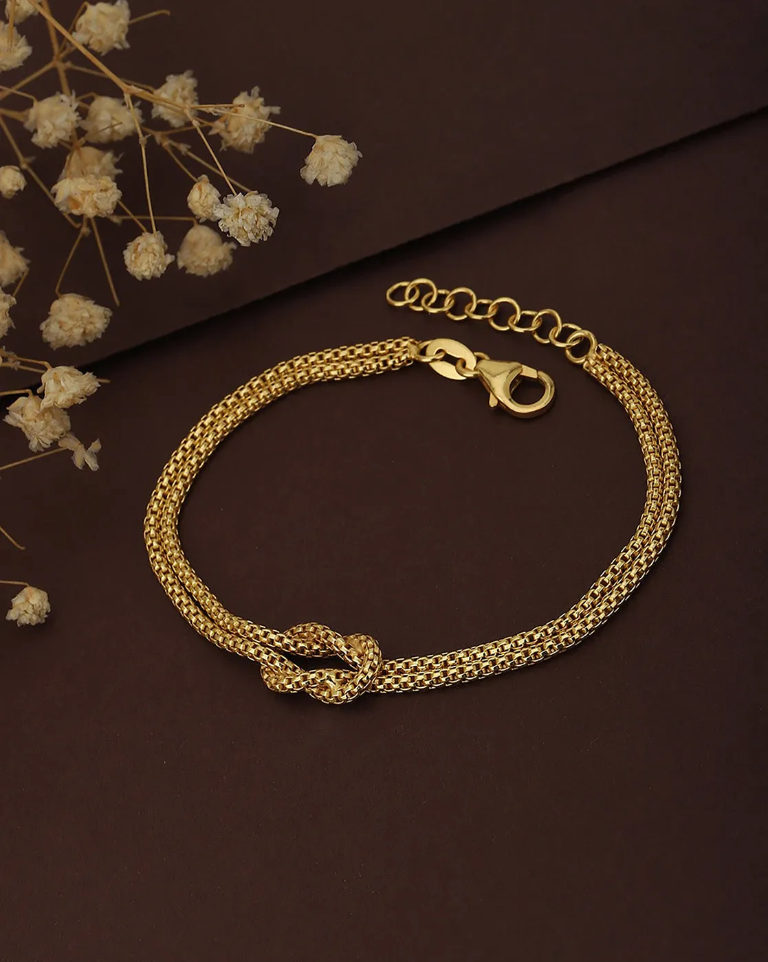 Carlton London Gold Plated Multistrand Bracelet For Women