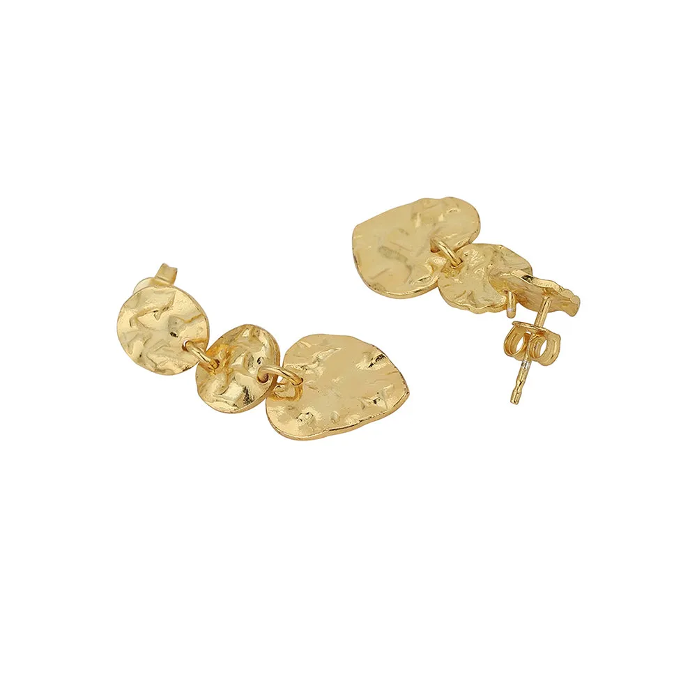 Carlton London Gold Toned Heart Shaped Drop Earring For Women