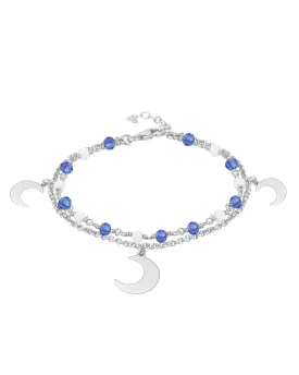 Carlton London Rhodium Plated Charm Bracelet For Women