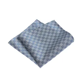 Checked Silk and Cotton-Blend Pocket Square in Ocean Blue