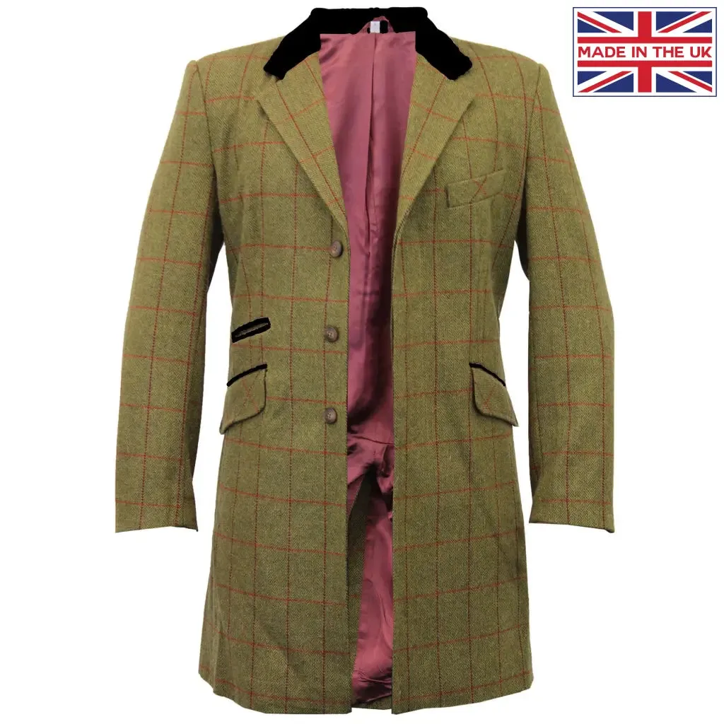 De La Creme MAN Check Design Retro Mod Coat