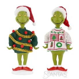 Department 56 Grinch Ugly Sweater Santa Figurine Set