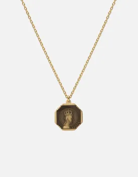 Faceless King Necklace, Gold/Gray