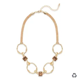 Freesia Necklace in Gold & Brown