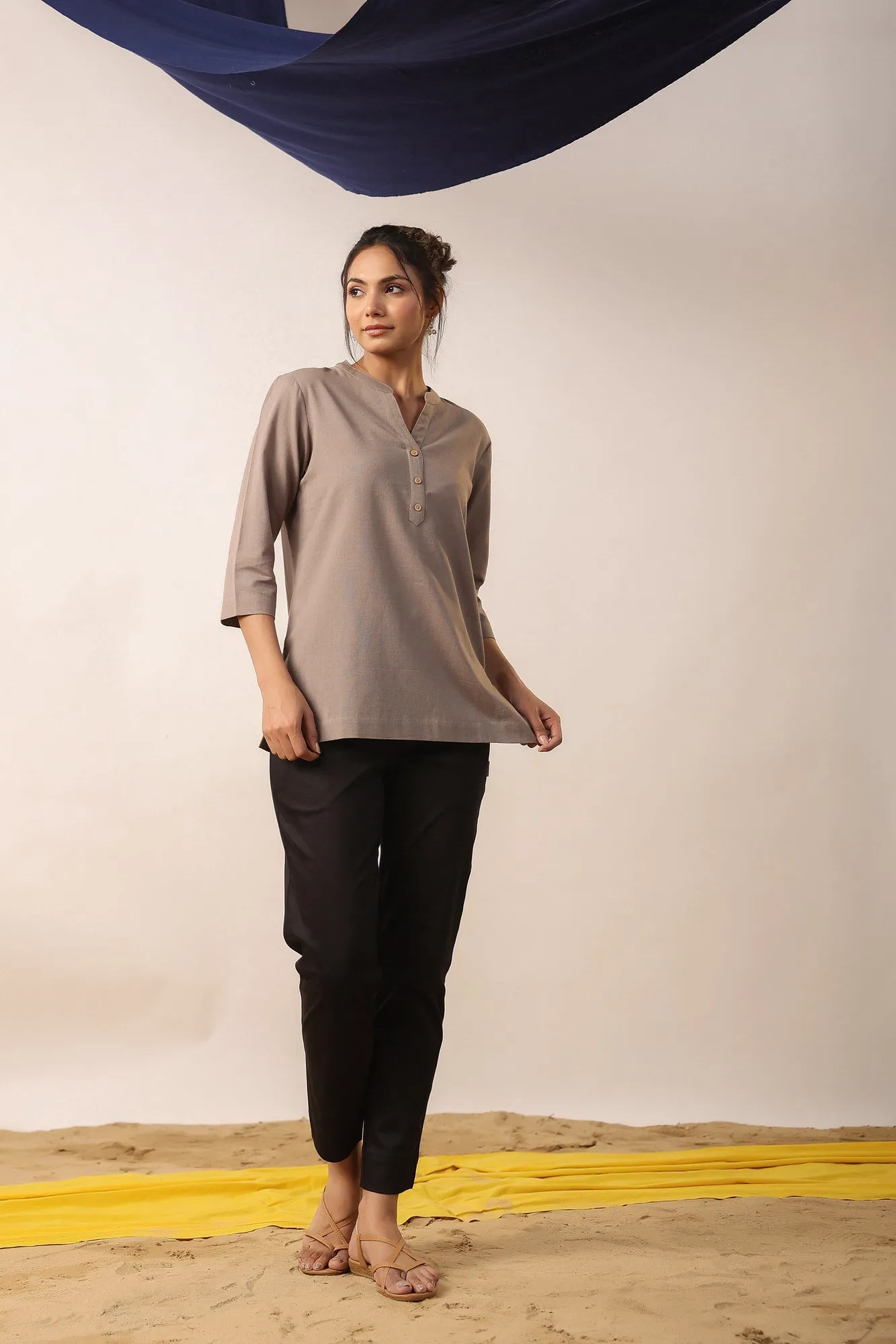 Greige Cotton Top