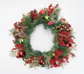 Indoor/ Outdoor Illuminated 24" Holiday Wreath