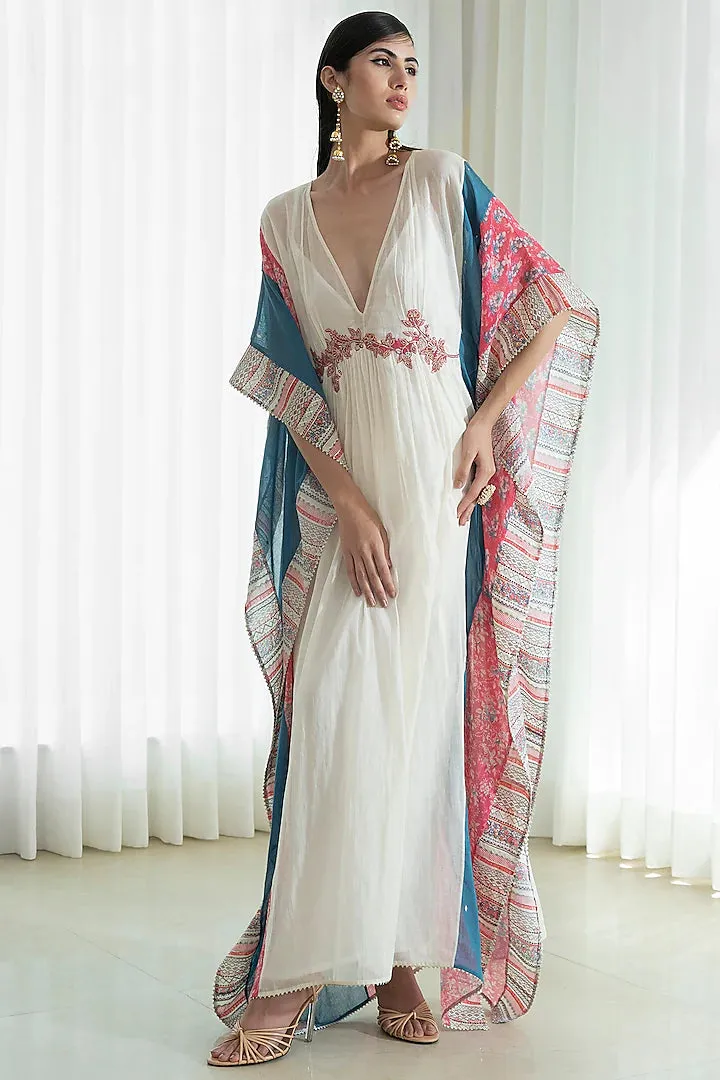 Ivory Printed Kaftan Set