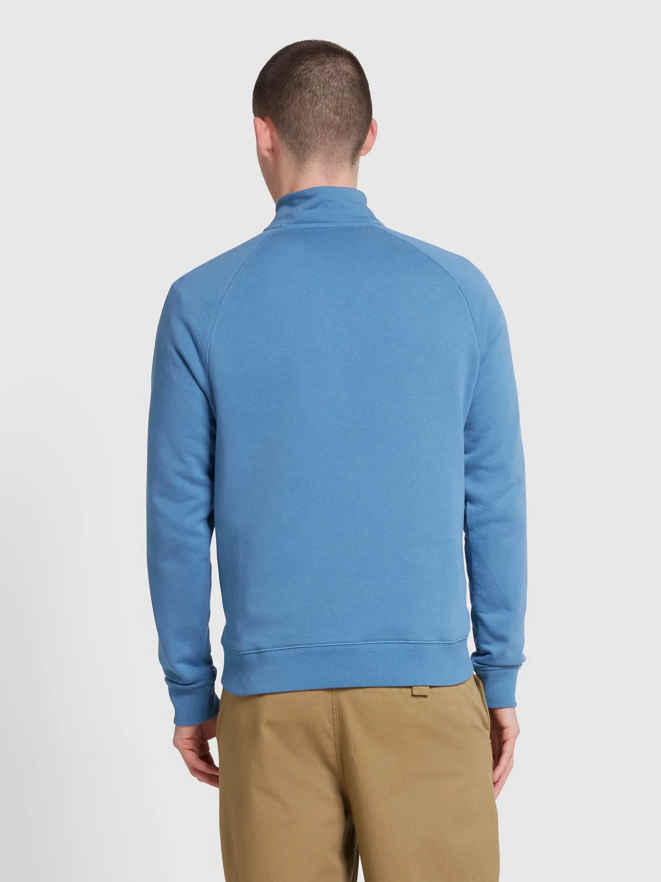 Jim Organic Cotton Quarter Zip Sweatshirt In Sheaf Blue