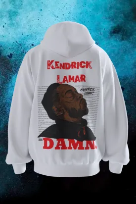 kendrick lamar Damn Oversized Hoodie - White