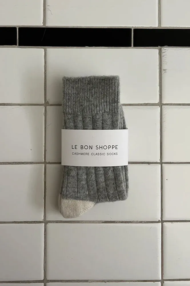 Le Bon Shoppe Cashmere Grey Melange Socks