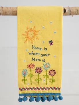 Linen Embroidered Hand Towel - Mom