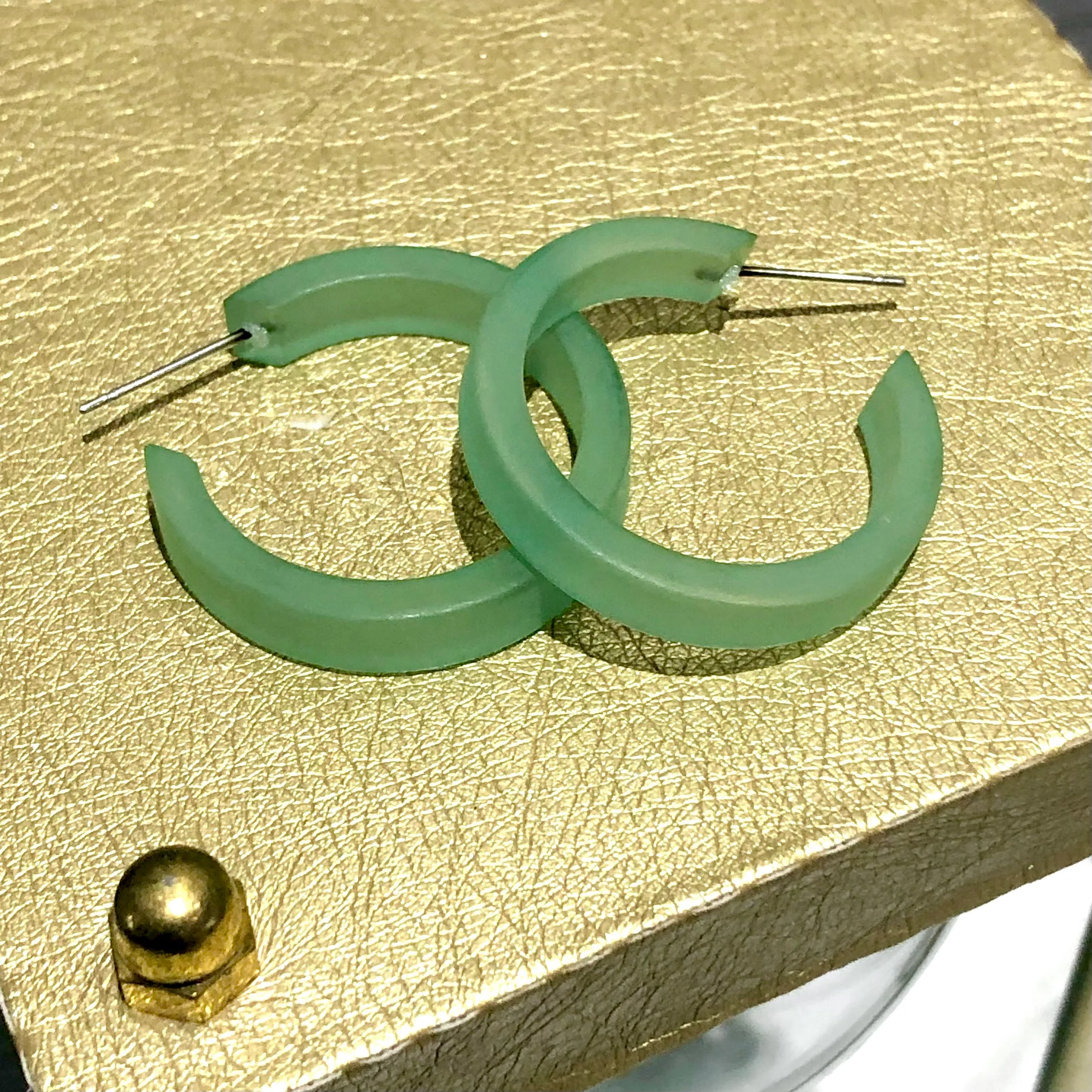 Seafoam Small Classic Hoop Earrings