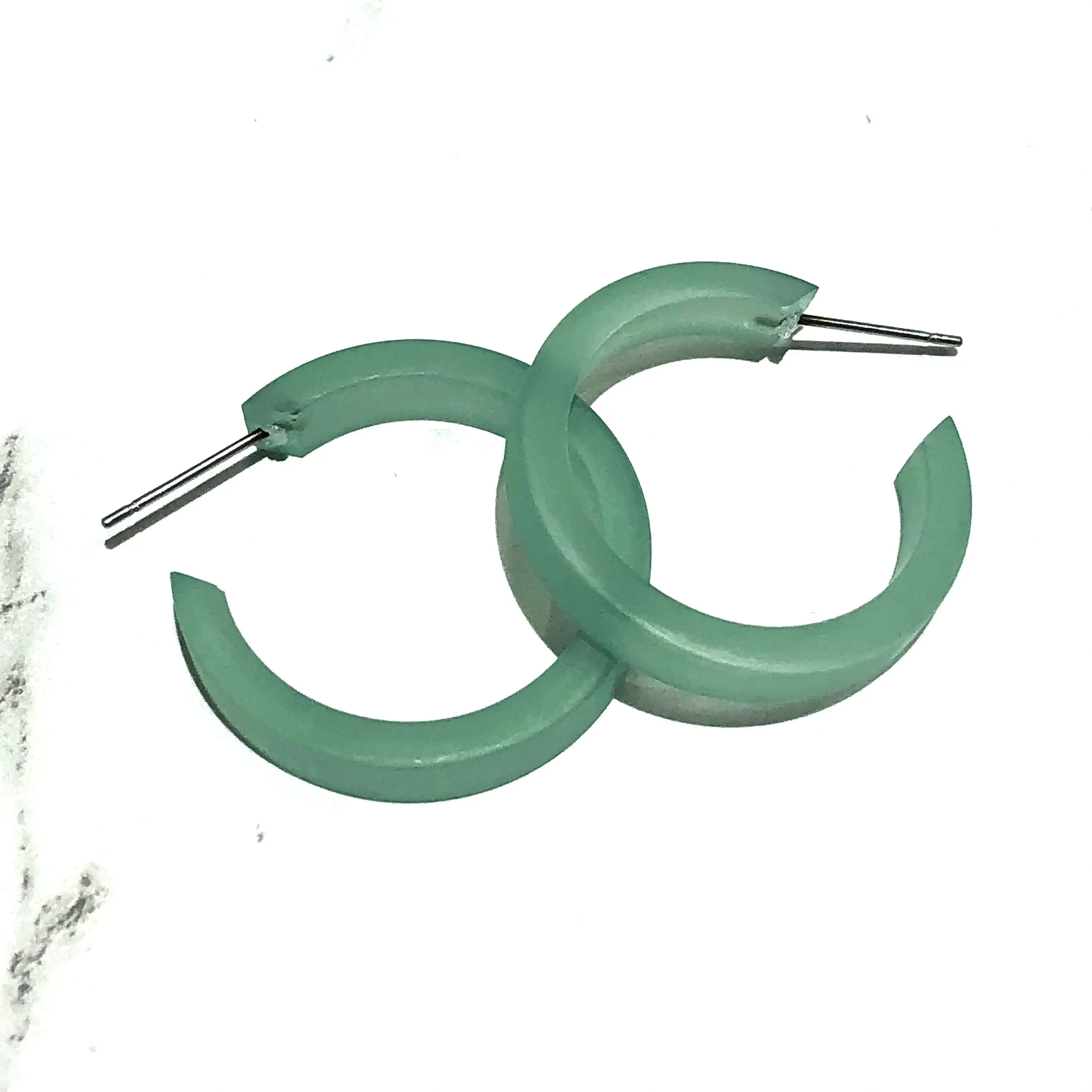 Seafoam Small Classic Hoop Earrings