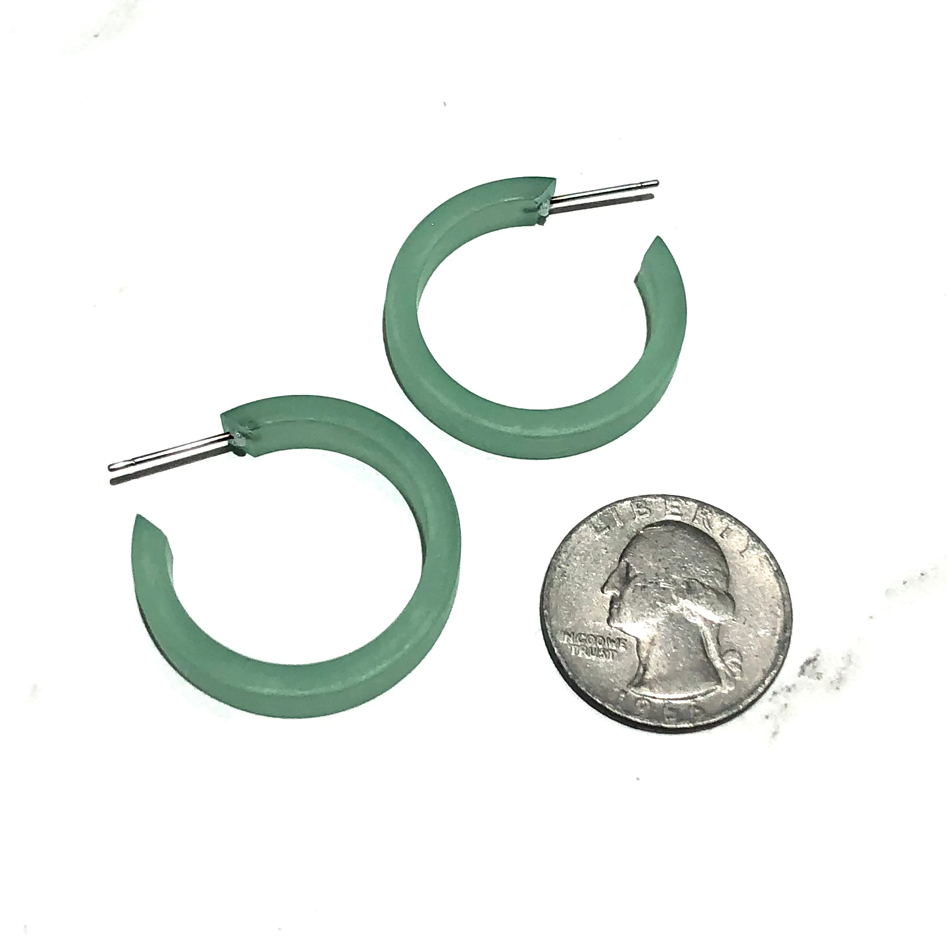 Seafoam Small Classic Hoop Earrings